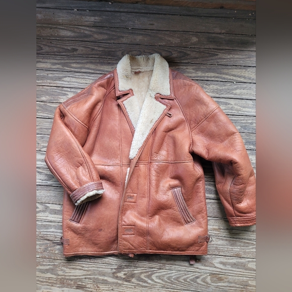 Vintage Other - Vintage Leather Shearling Jacket